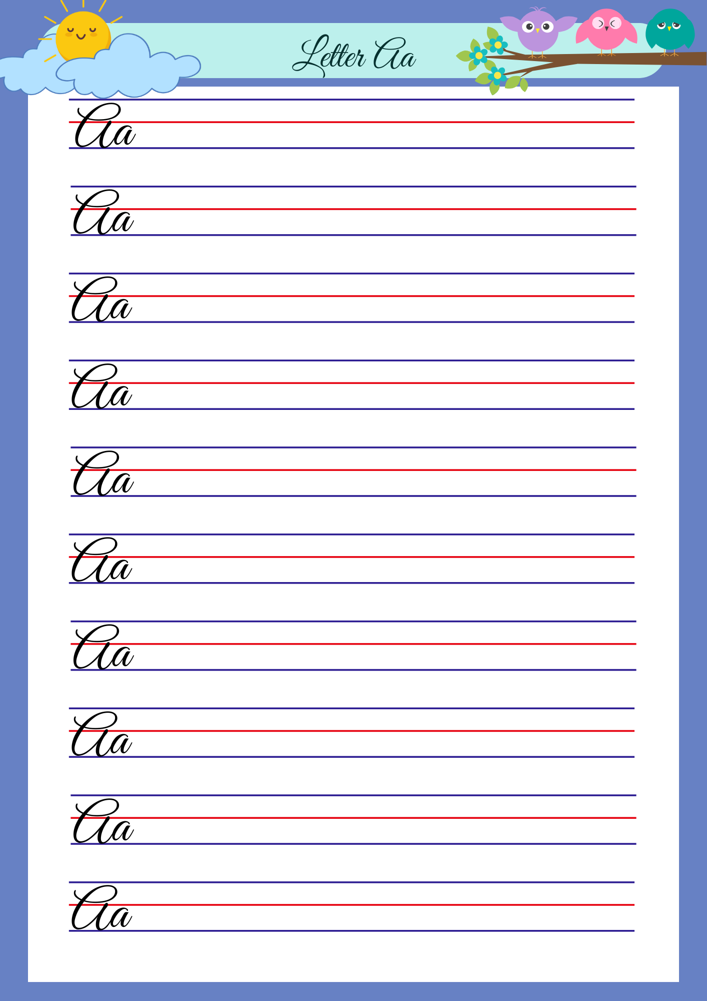 Cursive Writing Practice Book for Kids: A–Z Alphabet Tracing