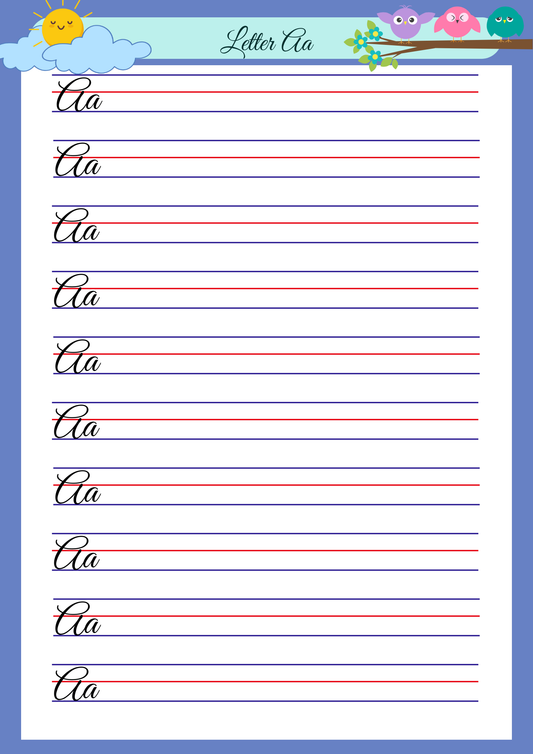 Cursive Writing Practice Book for Kids: A–Z Alphabet Tracing