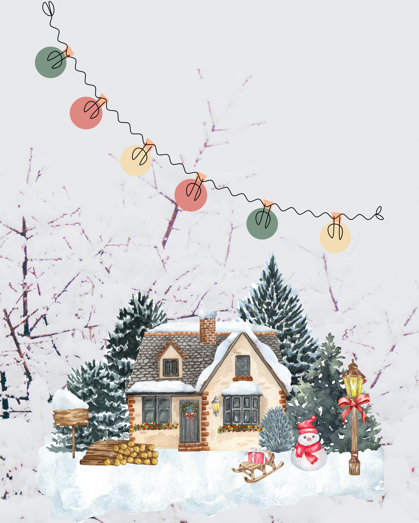 Set of 6 Christmas Wall Art Prints | Festive Holiday & Winter Decor | Santa, Trees & Snow Scenes