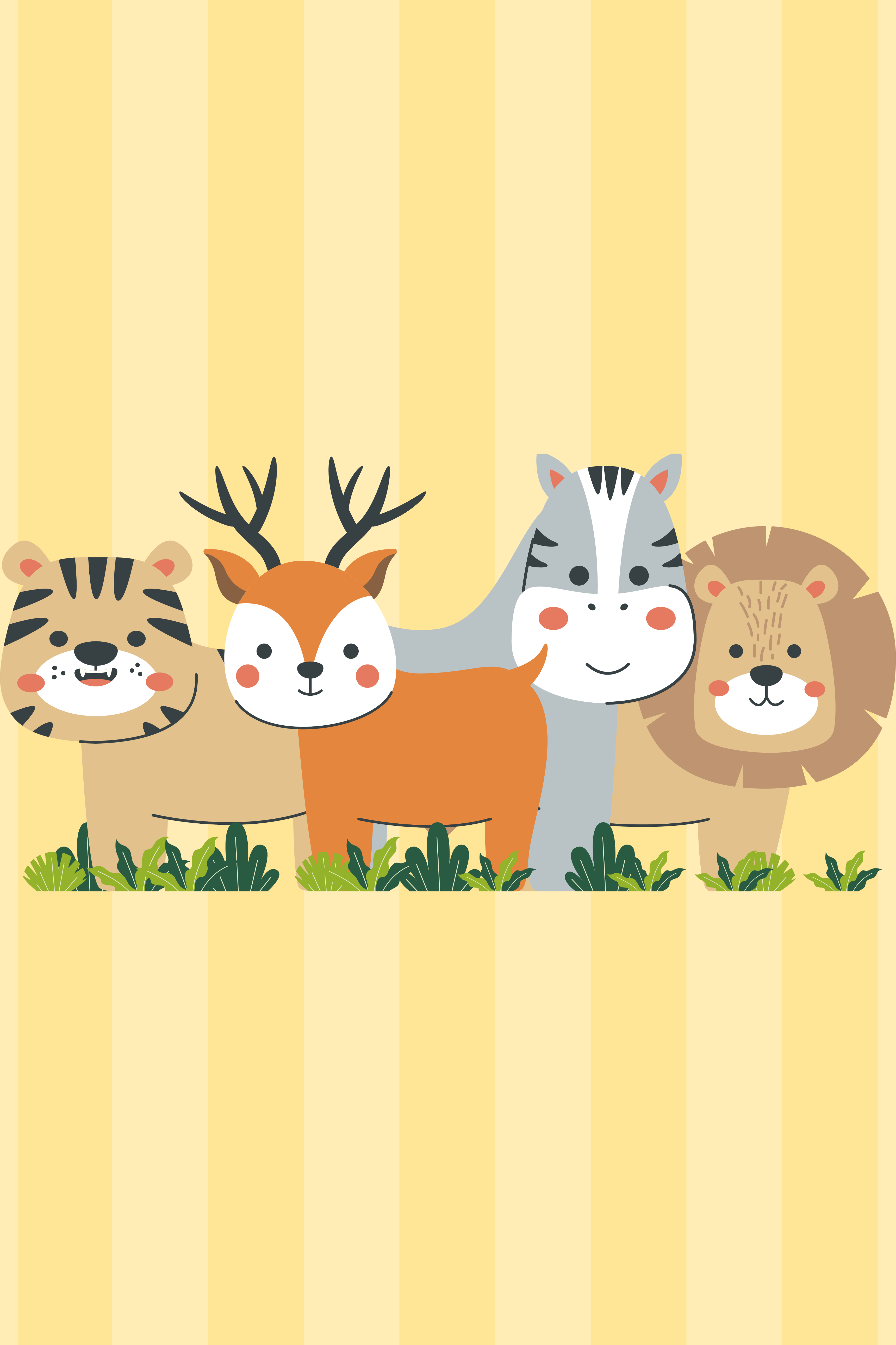 Cute Nursery Animal Wall Art Set – 13 Pieces | Jungle, Safari & Farm Animals | Printable Digital Art | Multiple Sizes Included