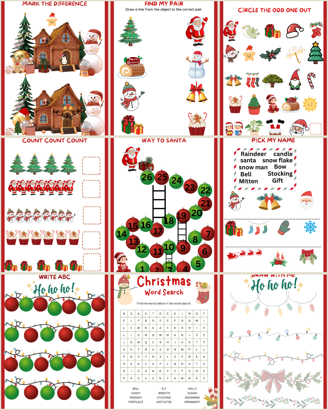 Christmas Classroom  Bundle – Engaging Worksheets for Kindergarten
