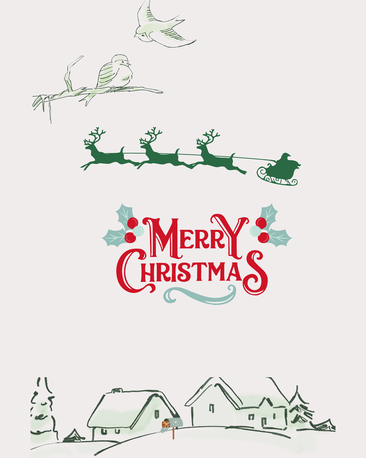 Set of 6 Christmas Wall Art Prints | Festive Holiday & Winter Decor | Santa, Trees & Snow Scenes