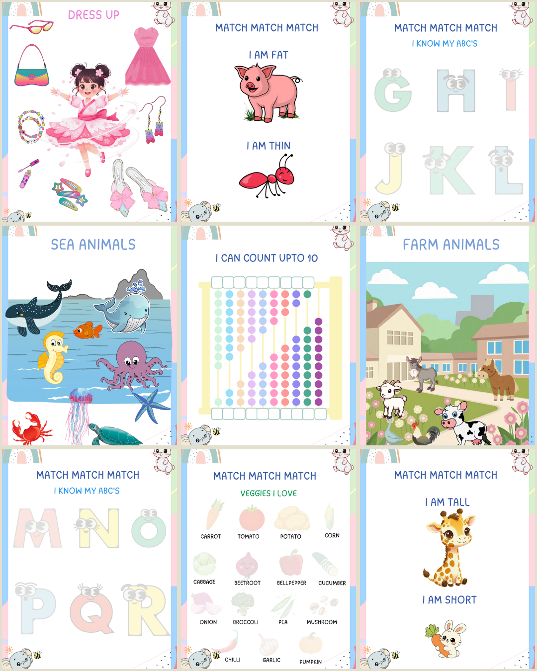 🌈 Montessori Busy Book – All-in-One Early Learning Activity Book