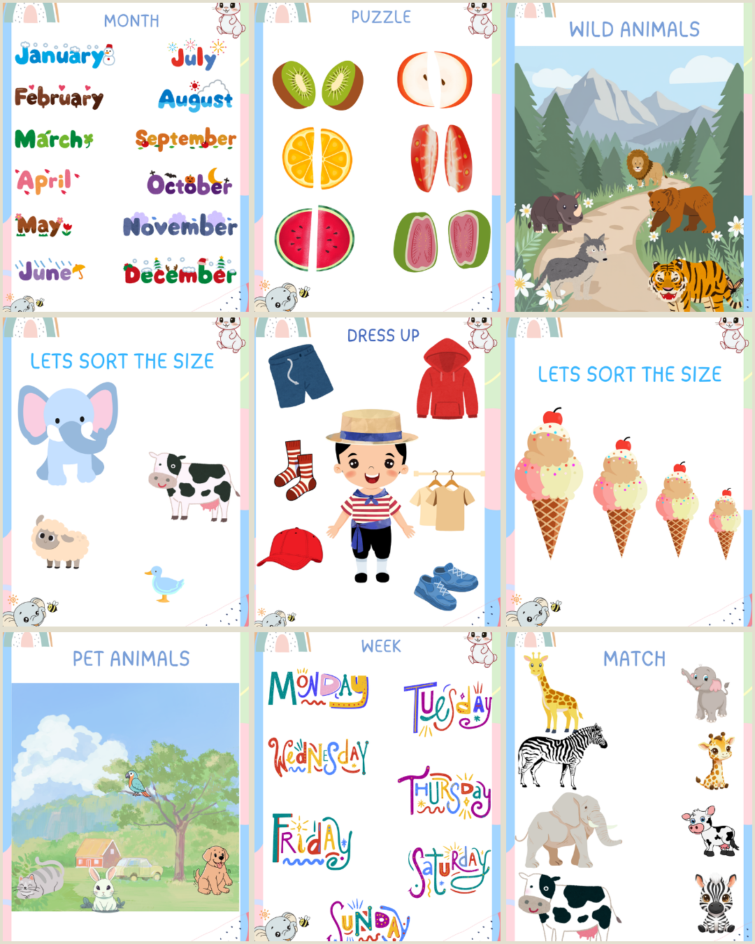 🌈 Montessori Busy Book – All-in-One Early Learning Activity Book